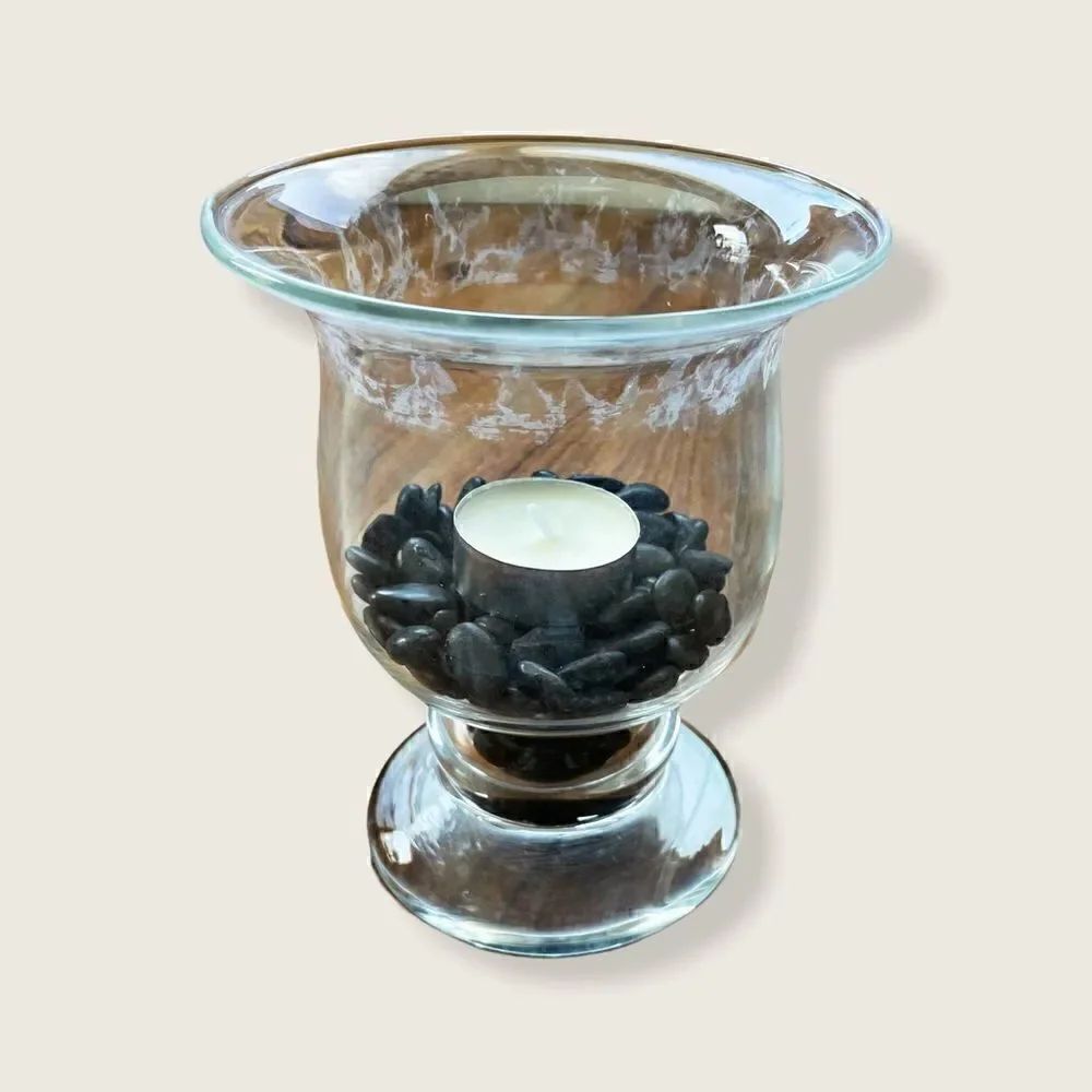 Vintage 90s Glass Candle Holder/ Vase